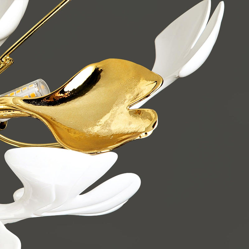 Ginkgo Leaf Ceramic Flush Mount Ceiling Light
