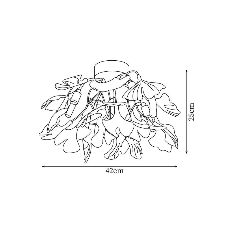 Ginkgo Leaf Ceramic Flush Mount Ceiling Light