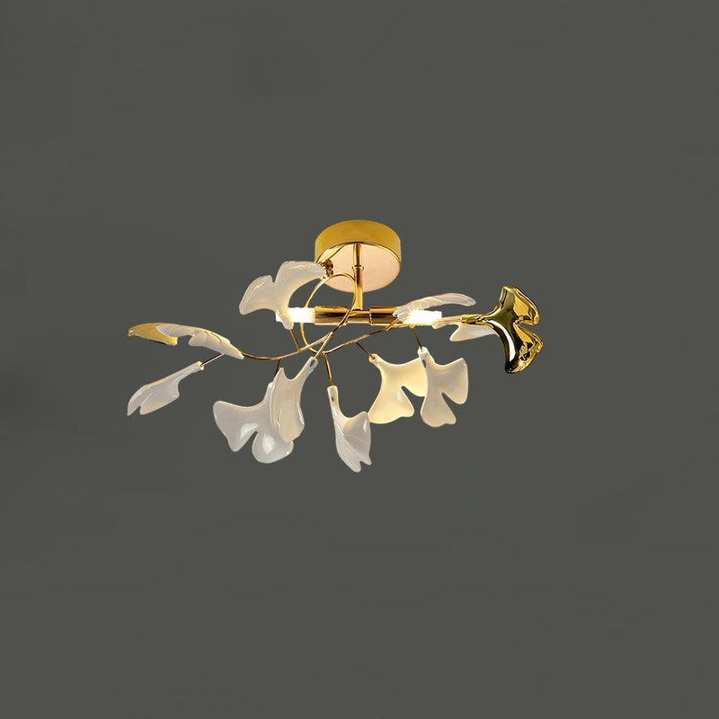 Ginkgo Leaf Ceramic Flush Mount Ceiling Light