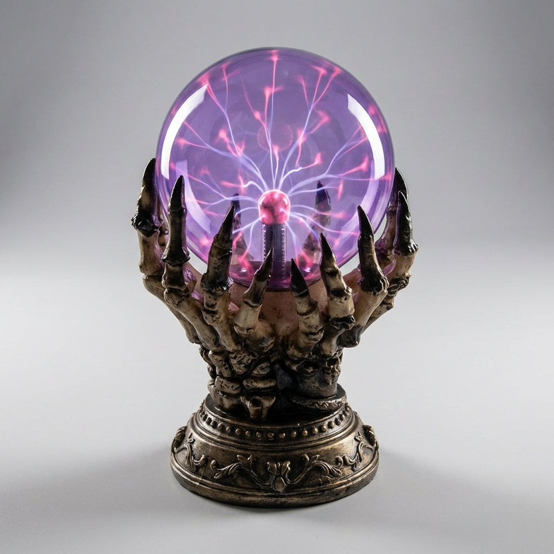 Vespera Gothic Skeletal Hand Plasma Globe Lamp