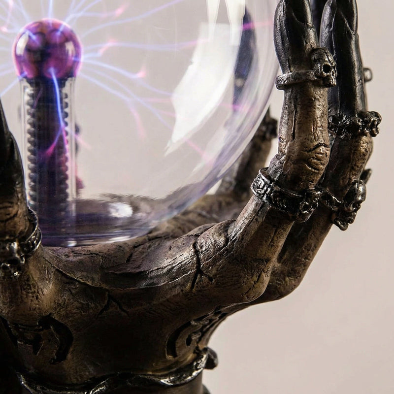 Vespera Gothic Skeletal Hand Plasma Globe Lamp