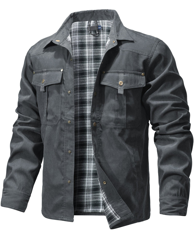 Versatile Men's Jacket with Insulated Flannel Lining – Functional and Reliable