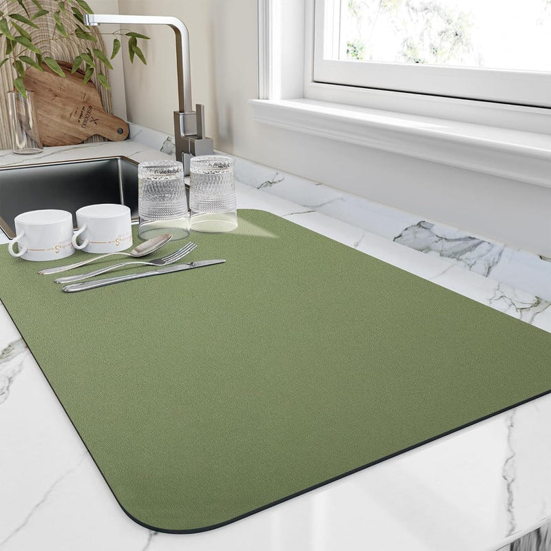 Fast-Drying Diatomaceous Draining Mat for Kitchen Worktop and Sink