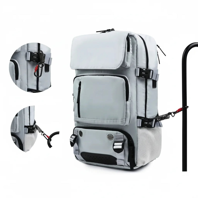 Water-Resistant Travel Backpack with USB Charging Port and Shoe Compartment