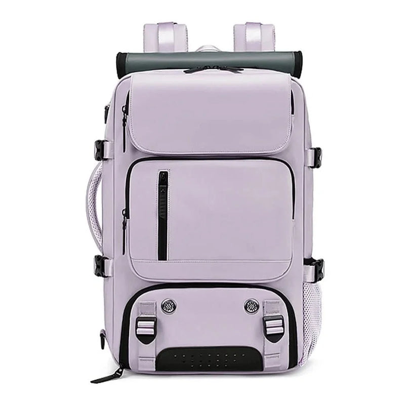 Water-Resistant Travel Backpack with USB Charging Port and Shoe Compartment