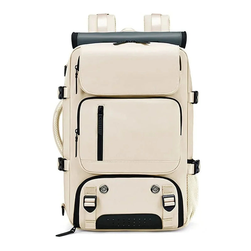 Water-Resistant Travel Backpack with USB Charging Port and Shoe Compartment