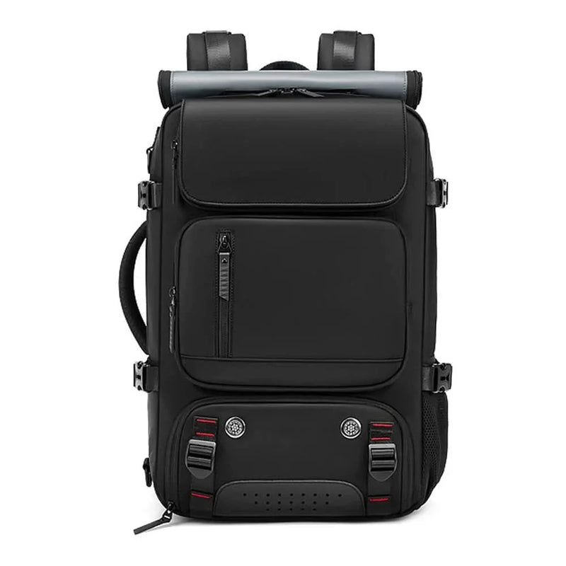 Water-Resistant Travel Backpack with USB Charging Port and Shoe Compartment