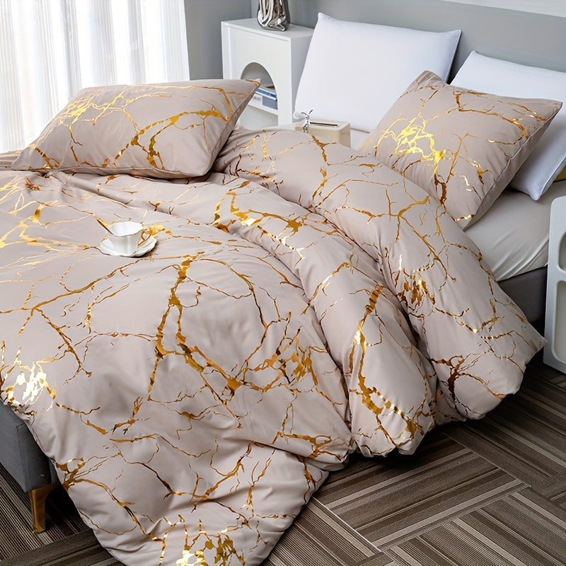 Luxury Duvet Cover with Marble Pattern for Comfortable and Stylish Sleep