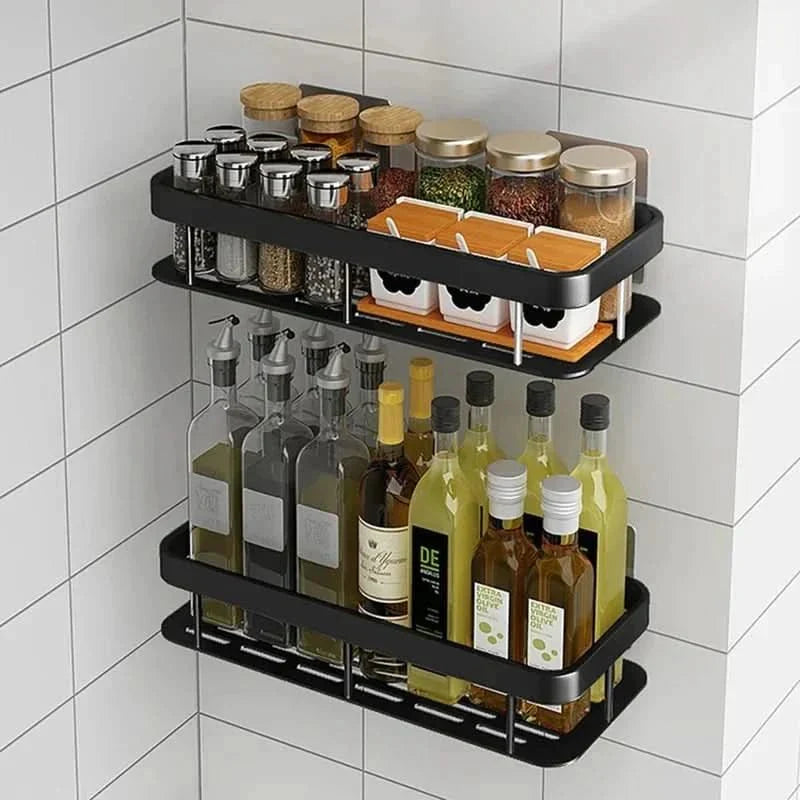 Corner Bathroom Shelf Without Drilling with Two Storage Shelves