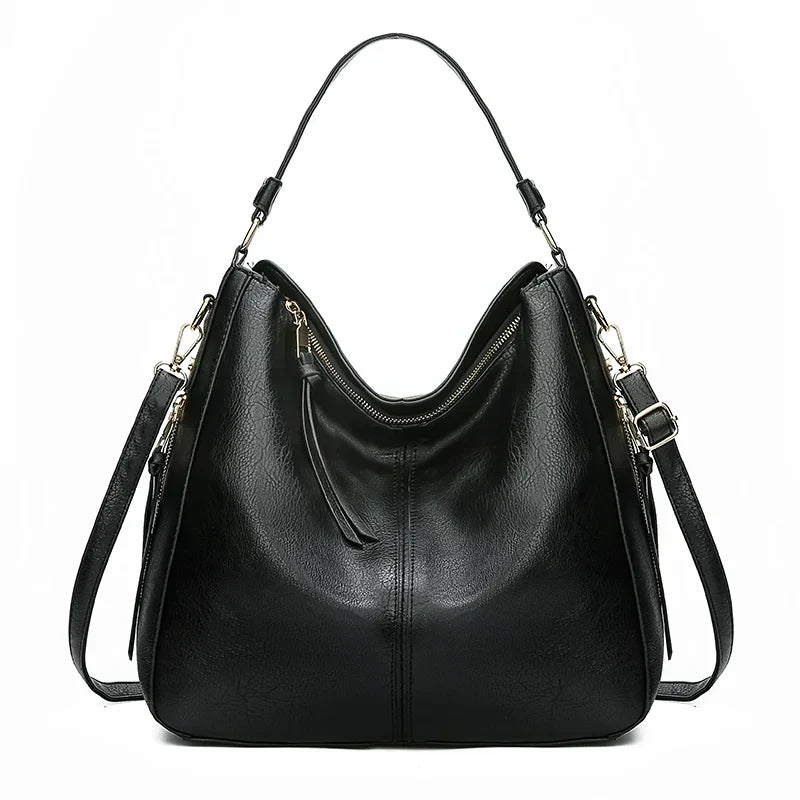 Spacious Soft Structured Shoulder Bag with Adjustable Strap