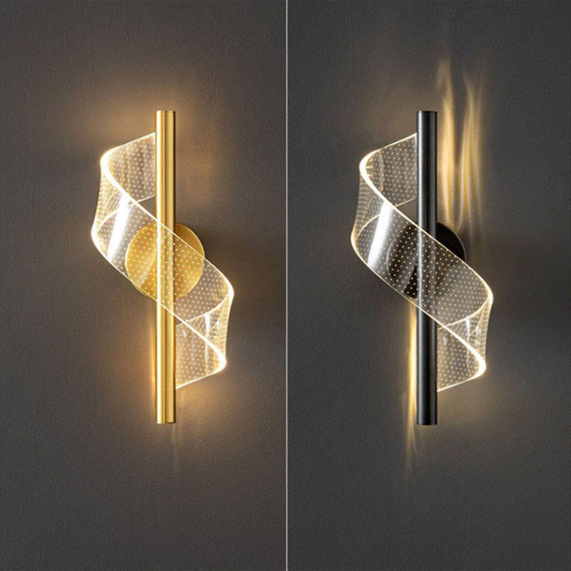 Modern LED Wall Lamp with Wavy Design and Adjustable Light Colours