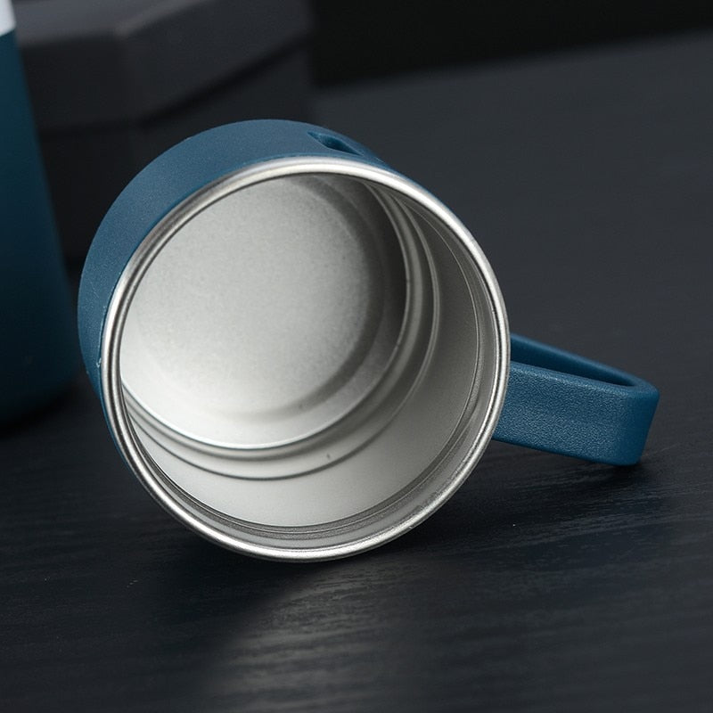 Stainless Steel Vacuum Flask with Cup Lid for Hot and Cold Drinks
