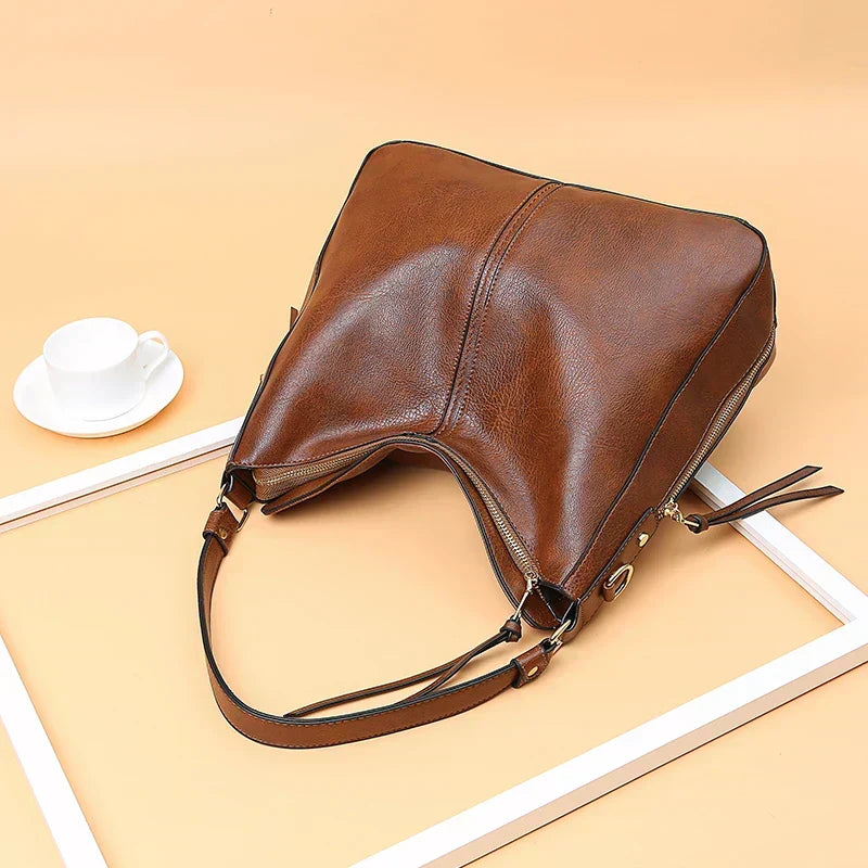 Spacious Soft Structured Shoulder Bag with Adjustable Strap