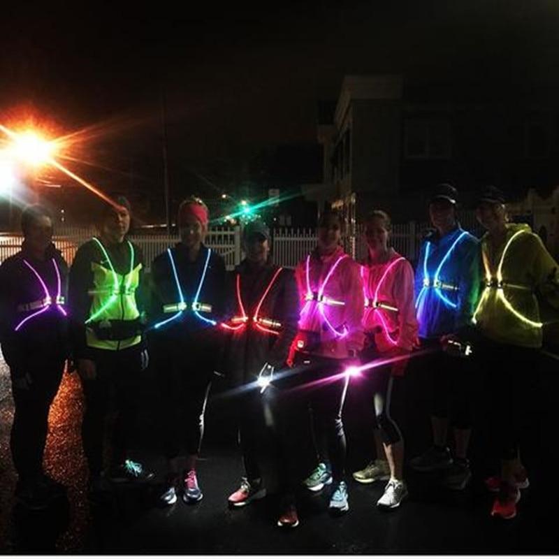 LED High-Visibility Running Vest with Adjustable Reflective Straps