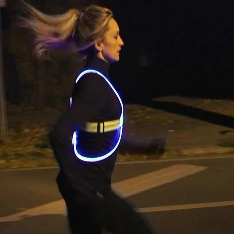 LED High-Visibility Running Vest with Adjustable Reflective Straps