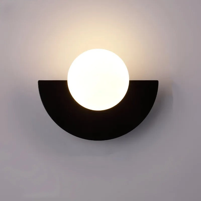 Modern Semi-Circular Wall Light with Soft Globe Illumination