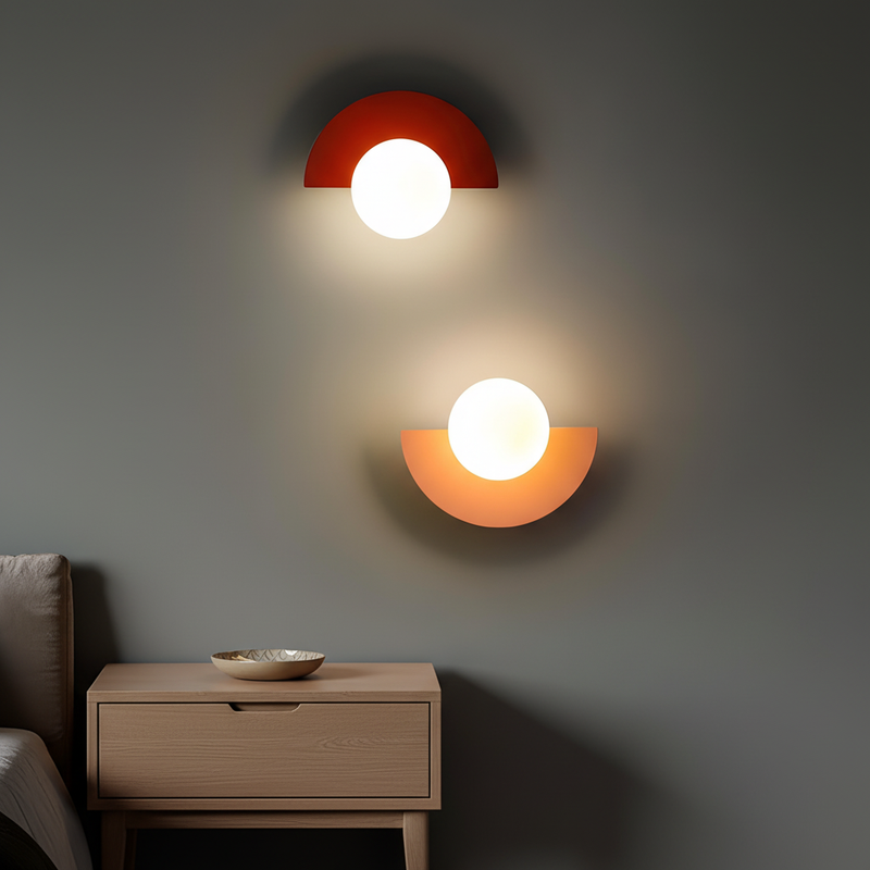 Modern Semi-Circular Wall Light with Soft Globe Illumination