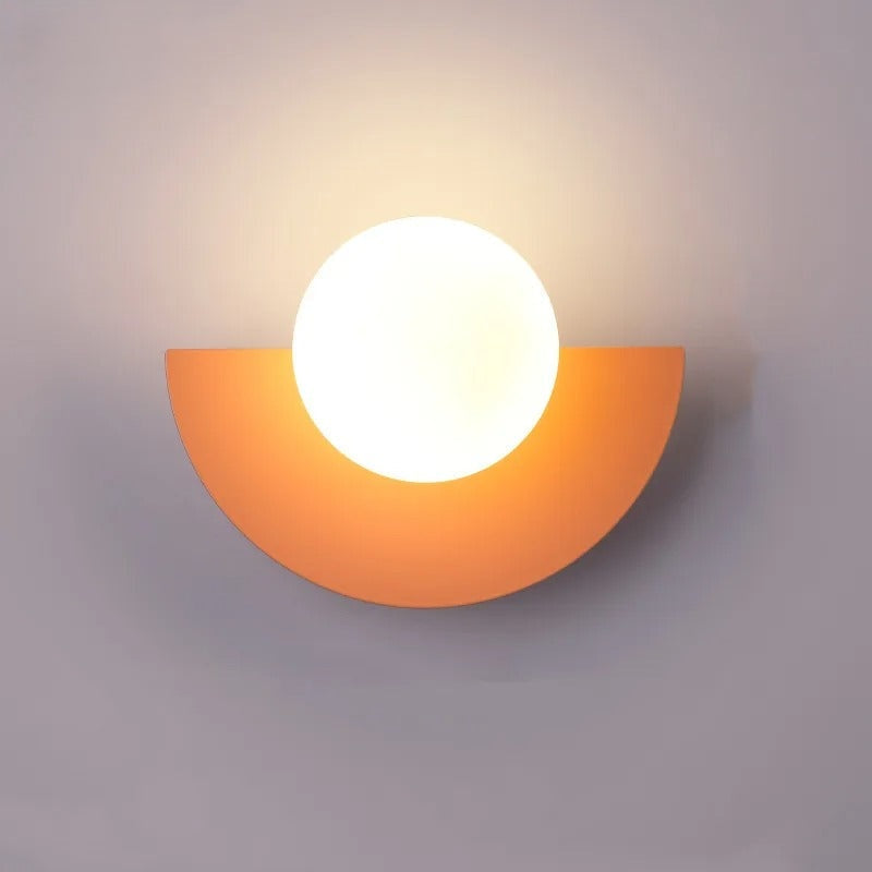 Modern Semi-Circular Wall Light with Soft Globe Illumination
