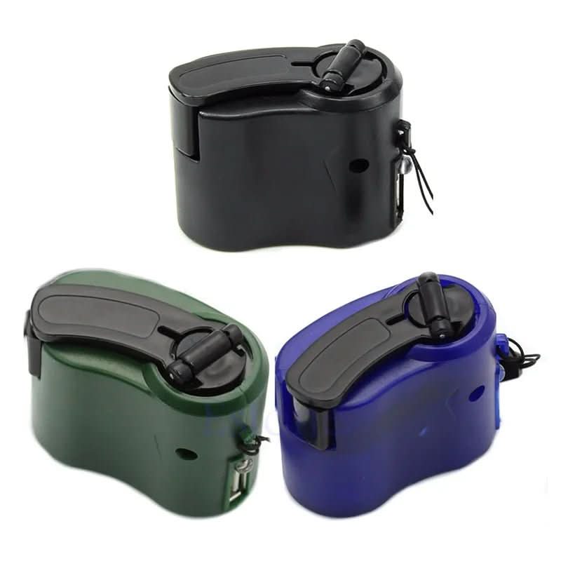 Portable Hand-Crank Emergency Charger with USB Output & LED Light