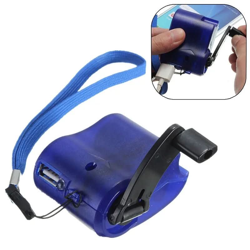 Portable Hand-Crank Emergency Charger with USB Output & LED Light