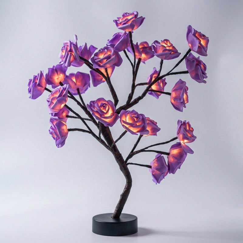 Roselle Illuminated Rose Tree Table Lamp