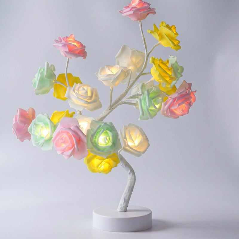 Roselle Illuminated Rose Tree Table Lamp