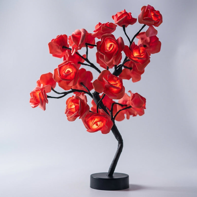 Roselle Illuminated Rose Tree Table Lamp