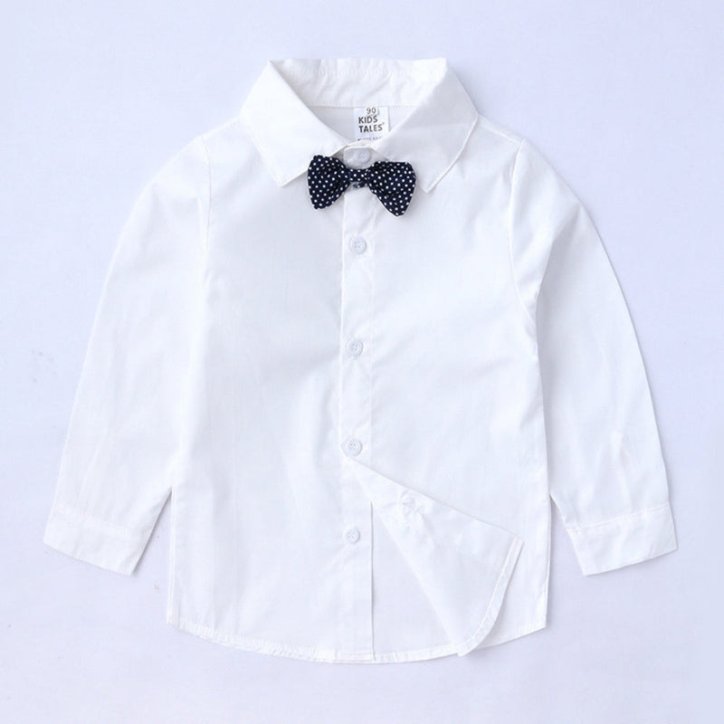 Boys' Formal Outfit Set for Babies and Toddlers with Pinstripe Waistcoat and Bow Tie for Special Occasions