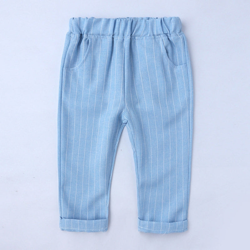 Boys' Formal Outfit Set for Babies and Toddlers with Pinstripe Waistcoat and Bow Tie for Special Occasions