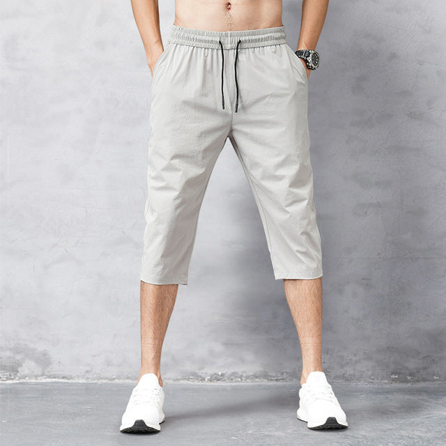 Men's Lightweight Summer Shorts with Elastic Waistband and Quick-Drying Fabric