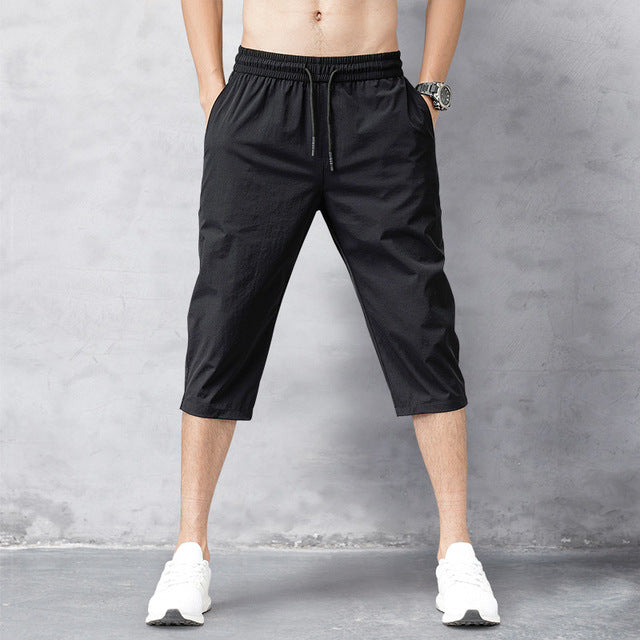 Men's Lightweight Summer Shorts with Elastic Waistband and Quick-Drying Fabric