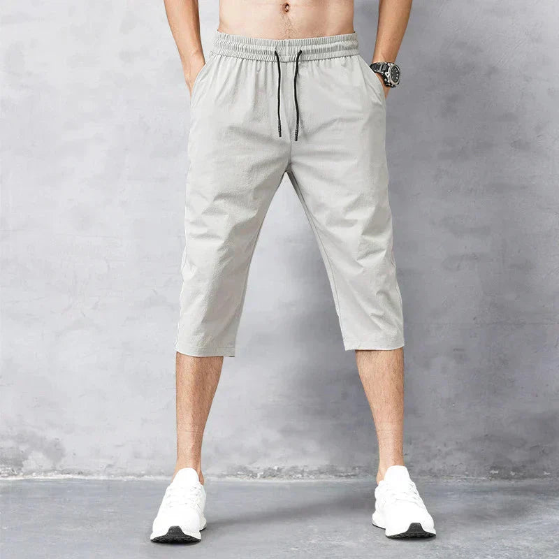 Men's Lightweight Summer Shorts with Elastic Waistband and Quick-Drying Fabric
