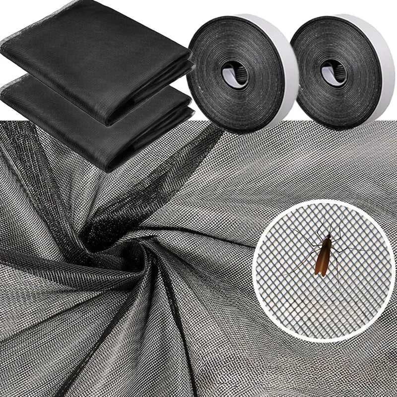 Self-Adhesive Window Insect Screen with Hook-and-Loop Fastening