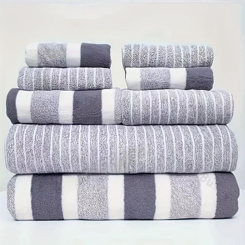 8-Piece Microfibre Towel Set with Quick-Drying and Absorbent Design