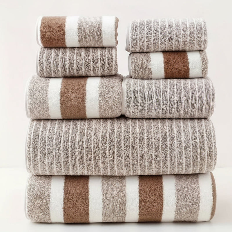 8-Piece Microfibre Towel Set with Quick-Drying and Absorbent Design