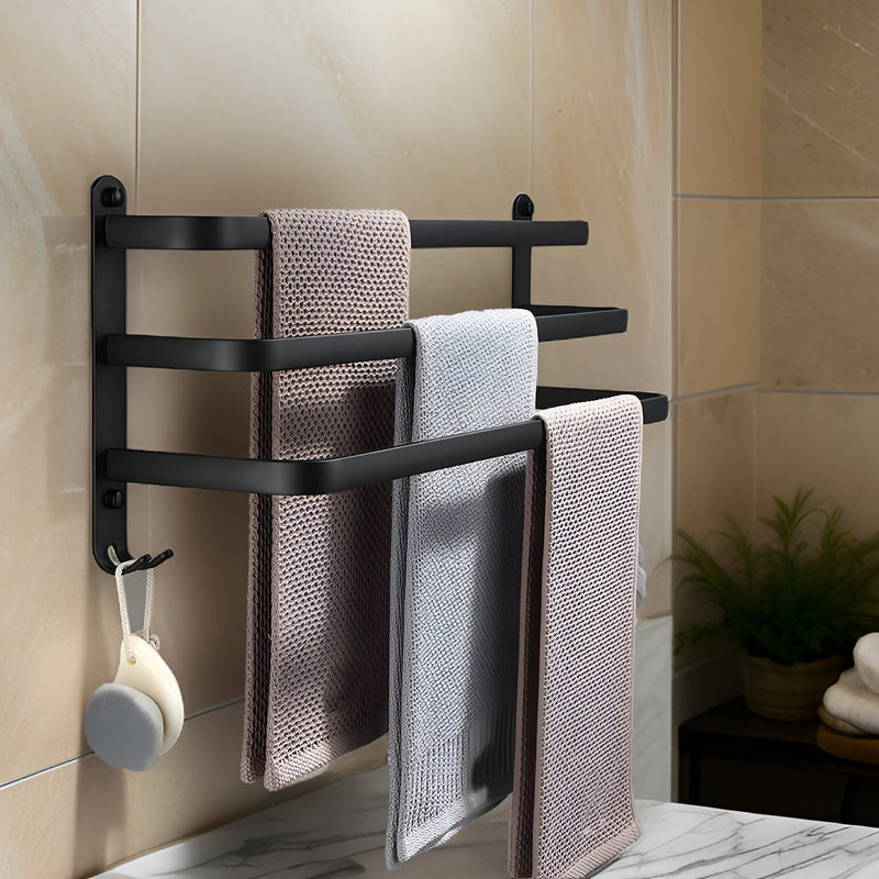 Modern Aluminium Towel Holder with 3 Layers for Bathroom and Space-Saving Use