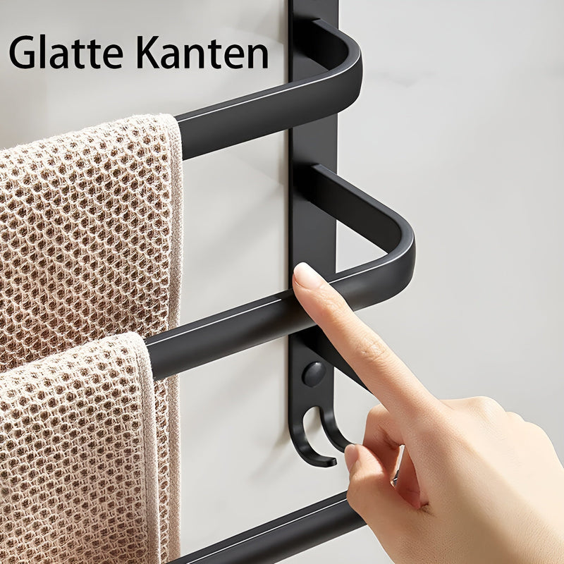 Modern Aluminium Towel Holder with 3 Layers for Bathroom and Space-Saving Use