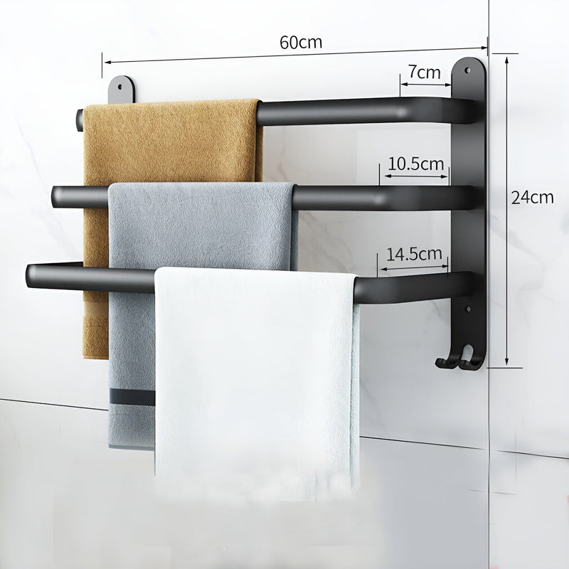 Modern Aluminium Towel Holder with 3 Layers for Bathroom and Space-Saving Use