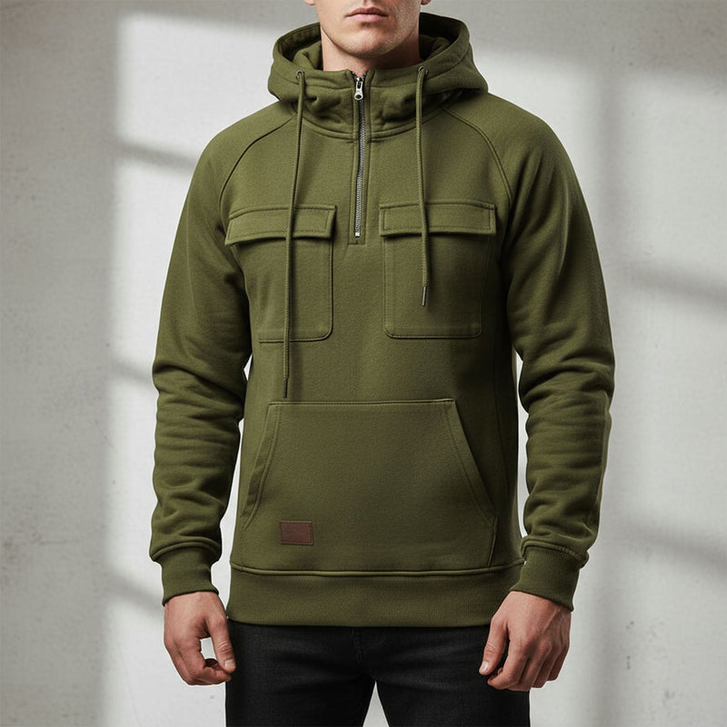 Men's Hoodie with Quarter Zip and Hood – Comfortable and Practical