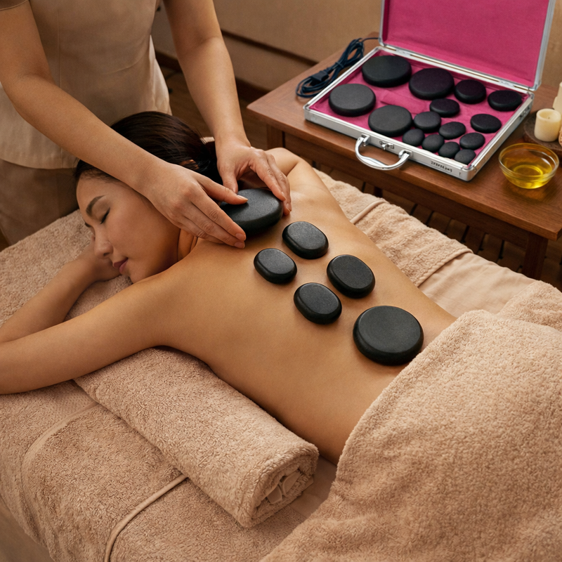 Professional Hot Stone Massage Set – Complete with Heater