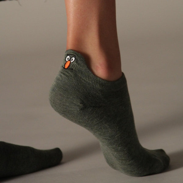 Ten-Pair Cotton Trainer Socks with Embroidered Character Details