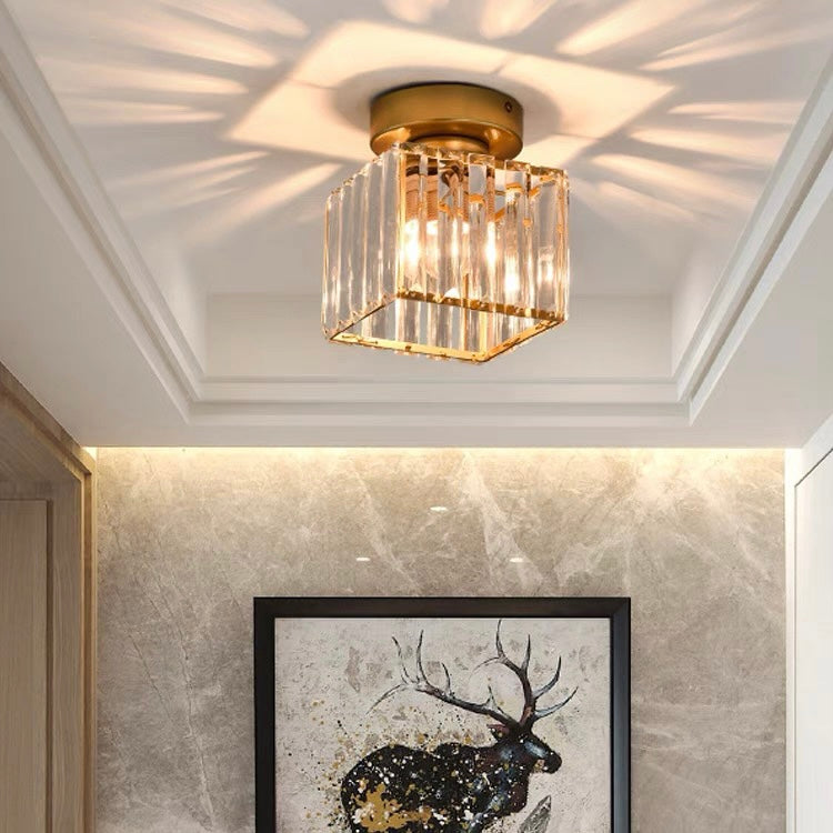 Modern Geometric Ceiling Light with Glass Shade