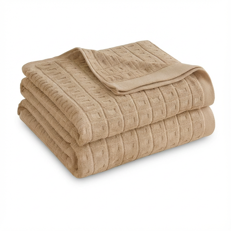 Cotton Waffle Blanket for Summer – Light Bedspread and Throw