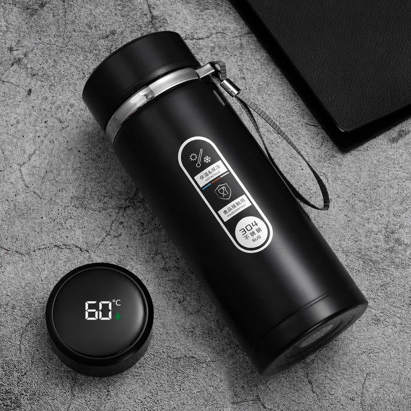 Insulated Stainless Steel Vacuum Flask with LED Temperature Display