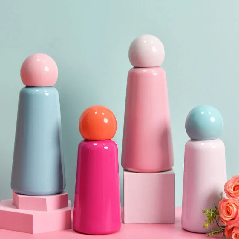 Vacuum-Insulated Reusable Water Bottle with Round Screw Cap