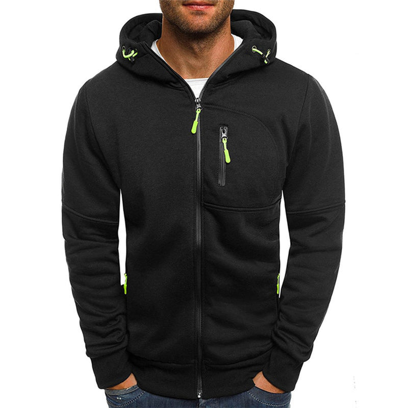 Men's Zip-Up Hoodie with Hood for a Comfortable Casual Look