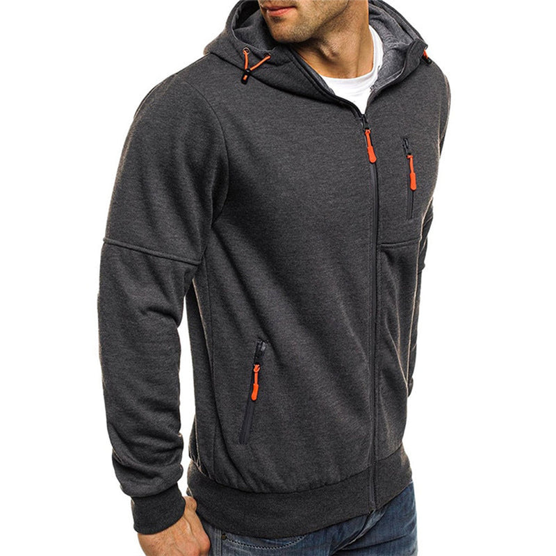 Men's Zip-Up Hoodie with Hood for a Comfortable Casual Look