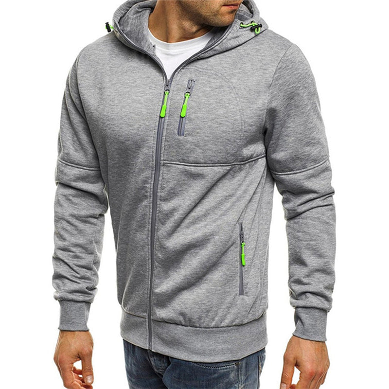 Men's Zip-Up Hoodie with Hood for a Comfortable Casual Look
