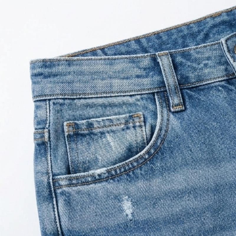 Women’s Cropped Straight-Leg Jeans with Fringed Hem