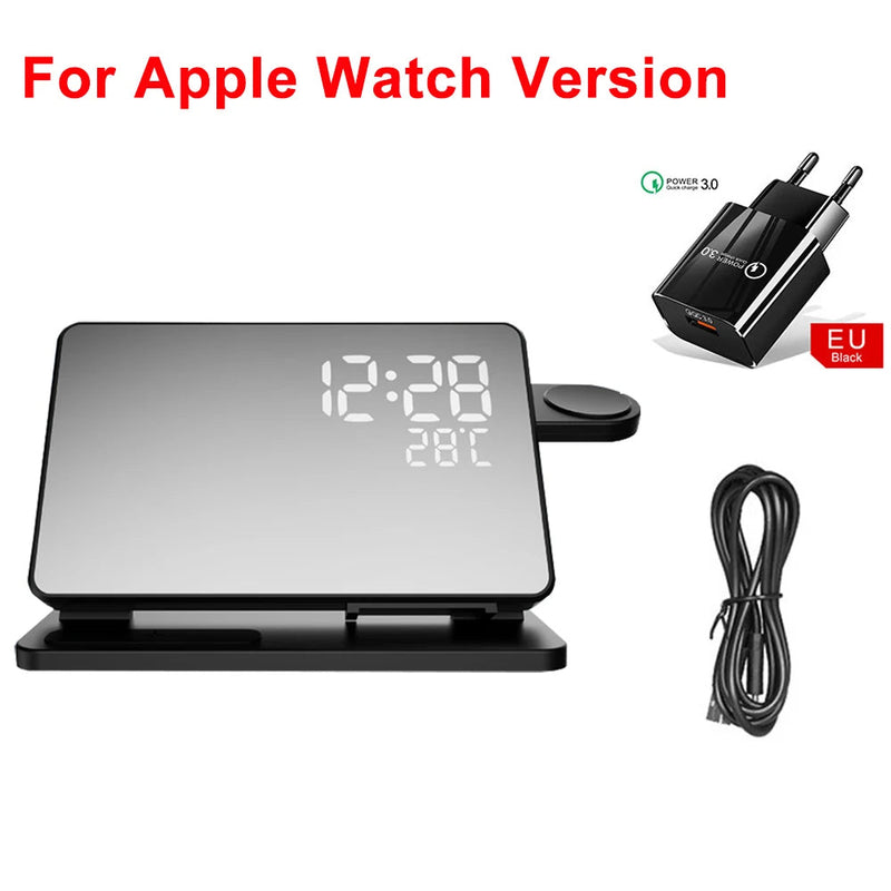 3-in-1 Wireless Charging Station with Alarm Clock